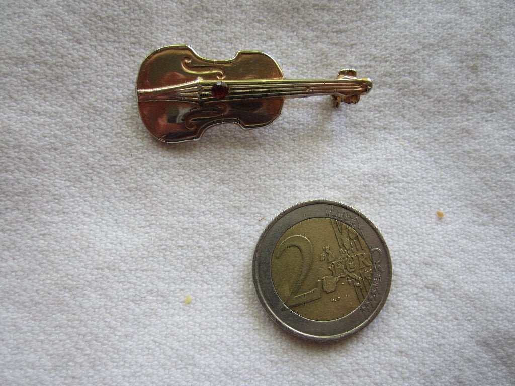 19.  Piepkleine oude broche, viool, Ophalen, Overige materialen, Broche