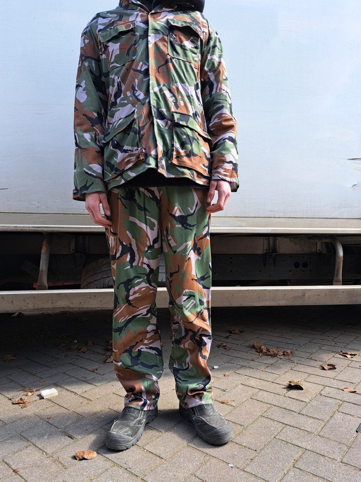 Camouflagepak maat M en L polyesther, Ophalen, Zo goed als nieuw