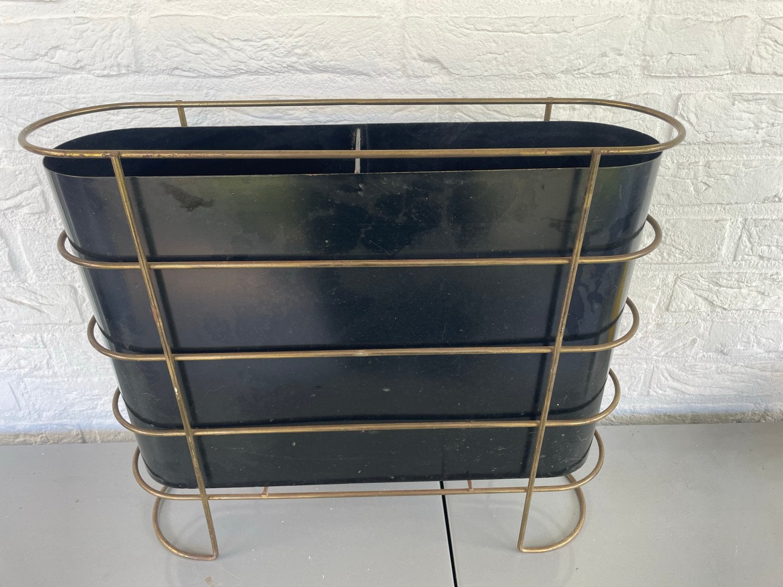 Vintage Mid-Century Modern Paraplubak/Opbergmand, Huis en Inrichting, Ophalen of Verzenden, Gebruikt, Metaal