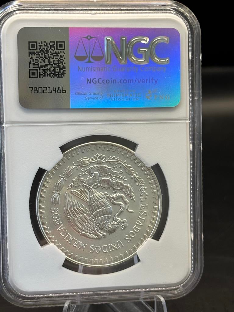 1990 Mexico Zilveren Libertad 1 Oz MS66 NGC, Postzegels en Munten, Munten | Amerika, Ophalen of Verzenden, Midden-Amerika, Losse munt