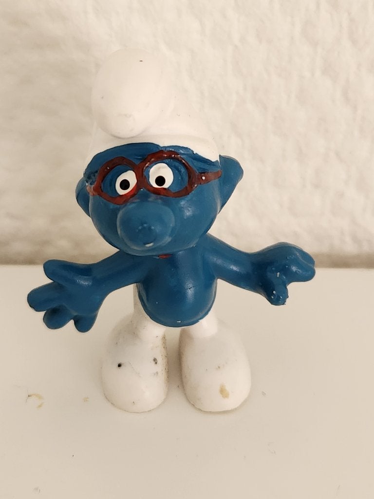 Peyo - Brilsmurf - Smurf, Verzamelen, Ophalen of Verzenden, Gebruikt, Brilsmurf, Poppetje, Figuurtje of Knuffel