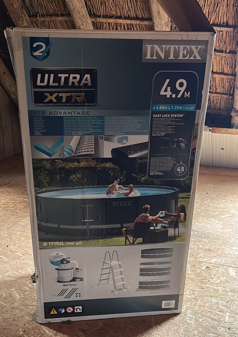 zwembad - 488 x 122 cm - met zandfilter, Tuin en Terras, Zwembaden, Nieuw, Opzetzwembad, 120 cm of meer, 400 cm of meer, 300 cm of meer