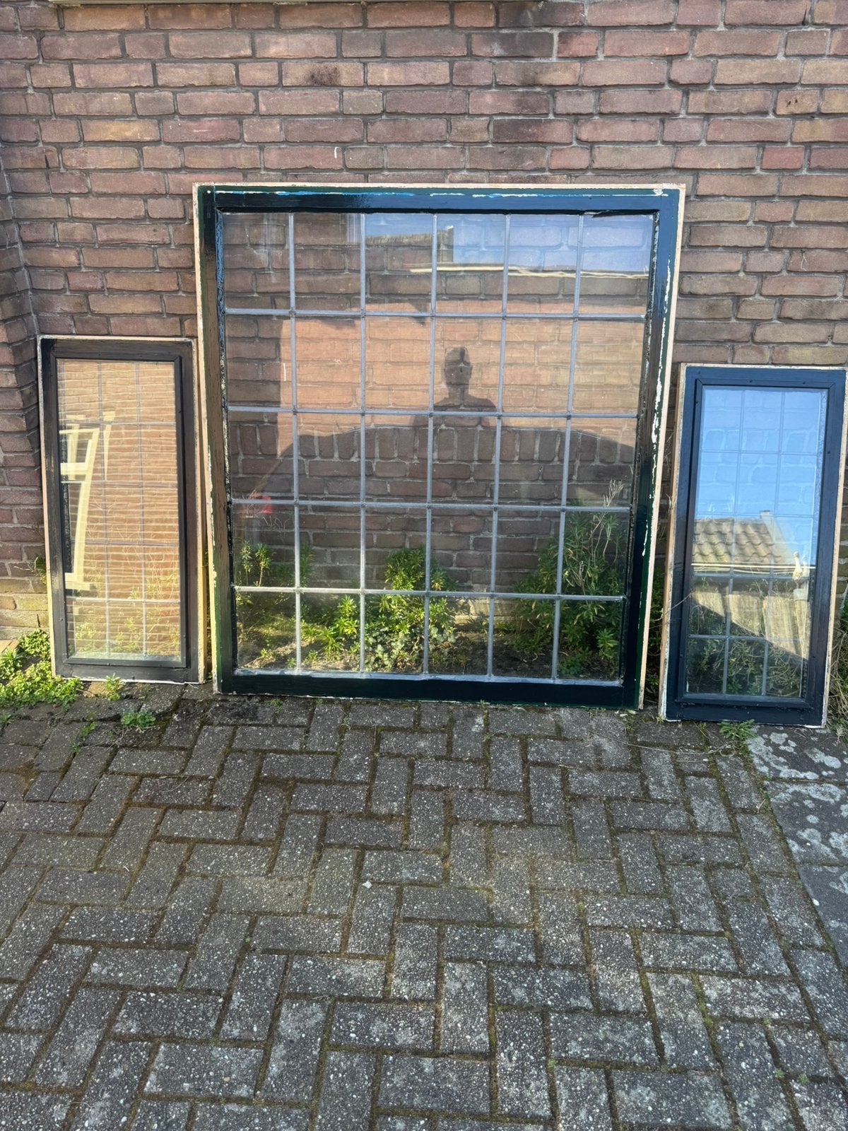 3x glas in lood ramen, Ophalen, Gevelraam of Ruit, Gebruikt, Glas in lood