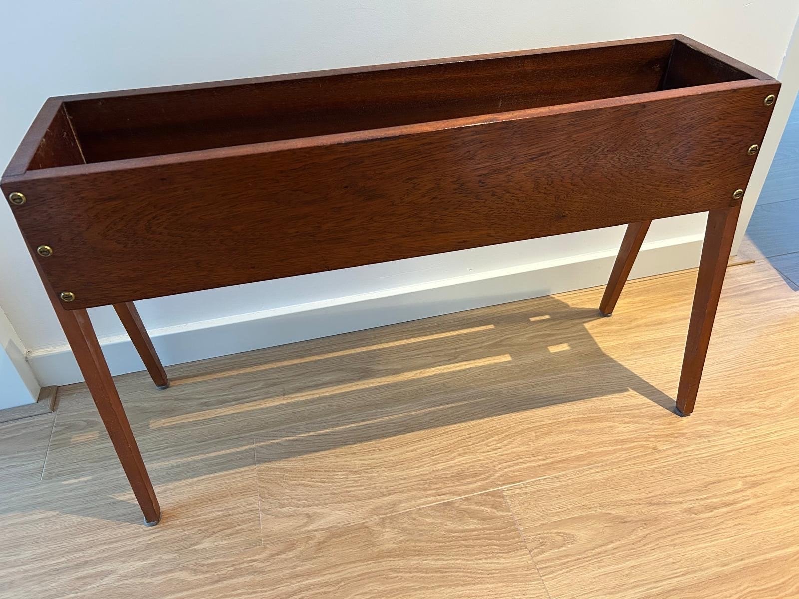 Vintage houten plantenbak op poten, Tuin en Terras, Ophalen, Gebruikt, Binnen, 60 tot 100 cm