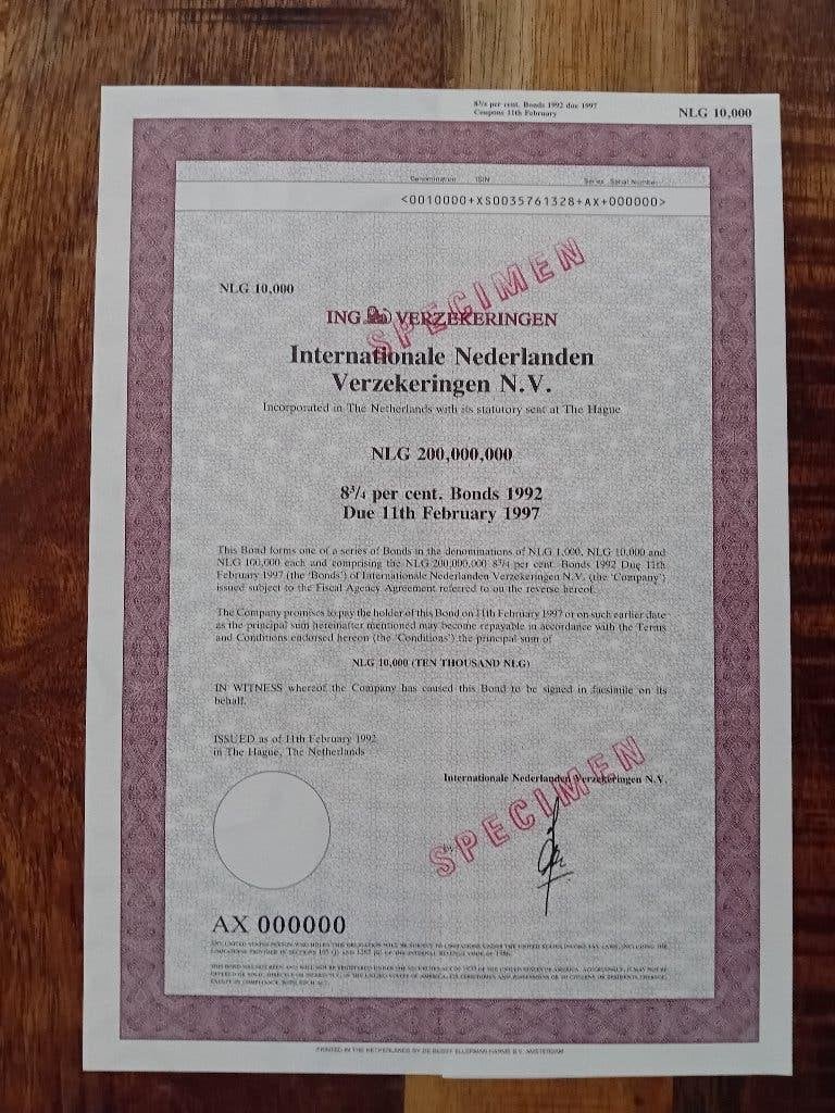 ING Internationale Nederlanden Verzekeringen - 1992, Ophalen of Verzenden, 1970 tot heden, Overige typen