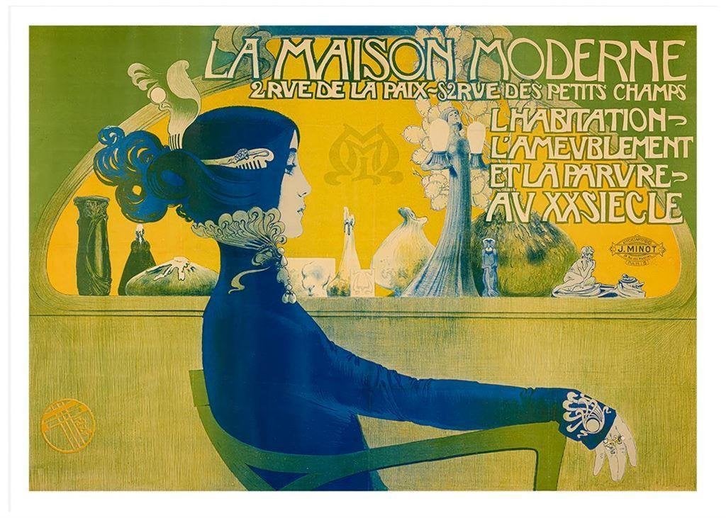La Maison Moderne Grote Kunst Poster Art Nouveau, Verzenden