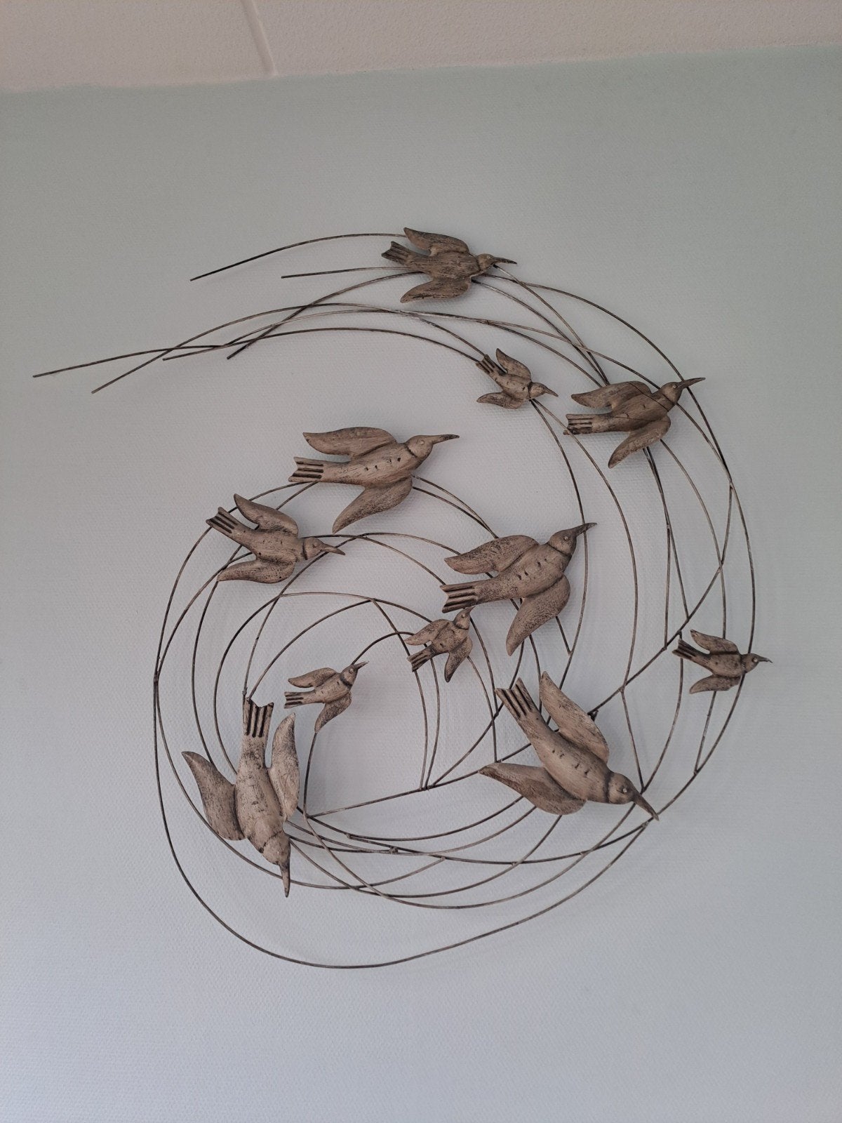 Metalen kunstwerk vogelvlucht, Antiek en Kunst, Kunst | Beelden en Houtsnijwerken, Ophalen