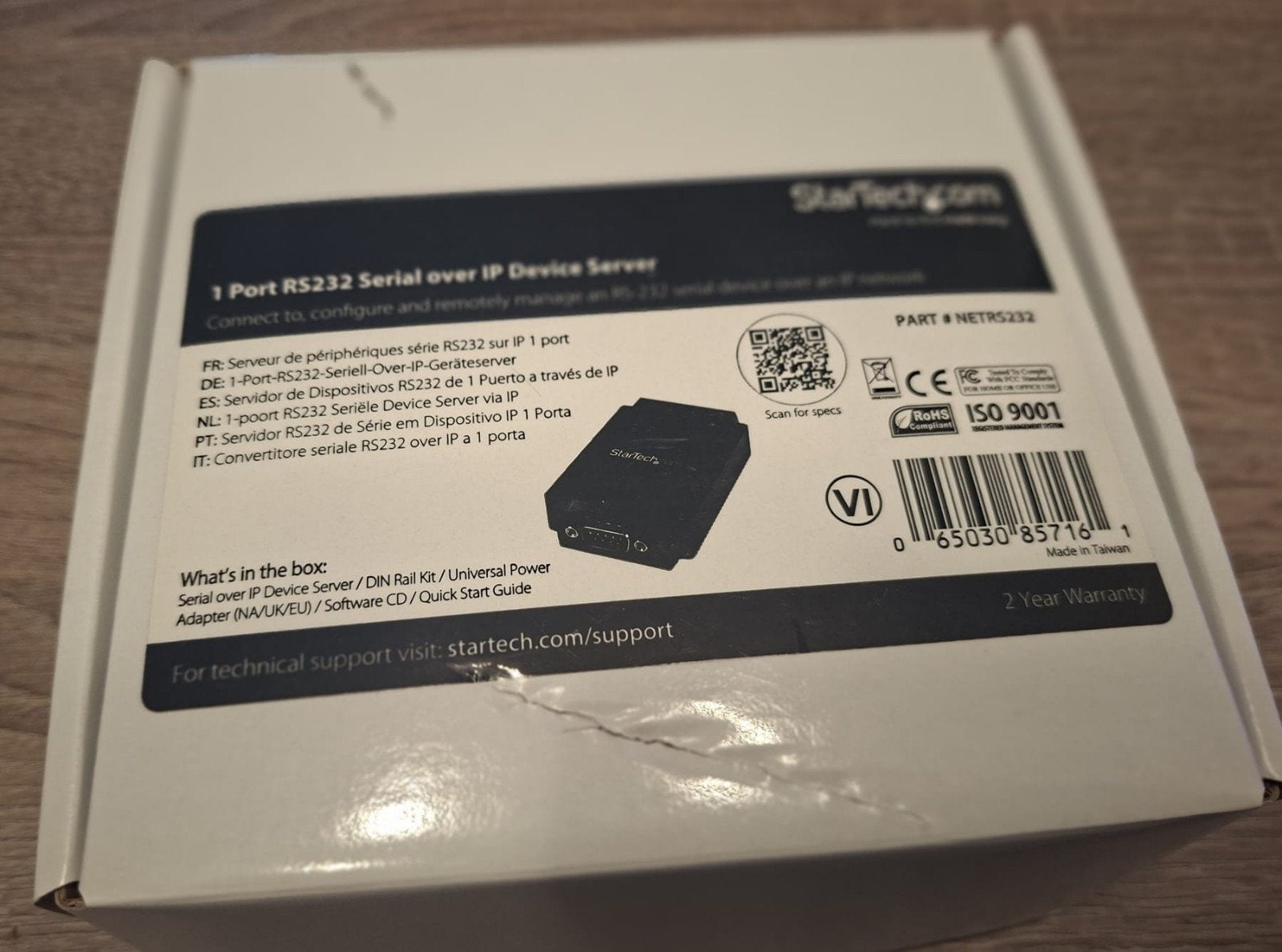 StarTech 1-poorts RS232 Serieel over IP Apparaatserver, Ophalen of Verzenden, Nieuw