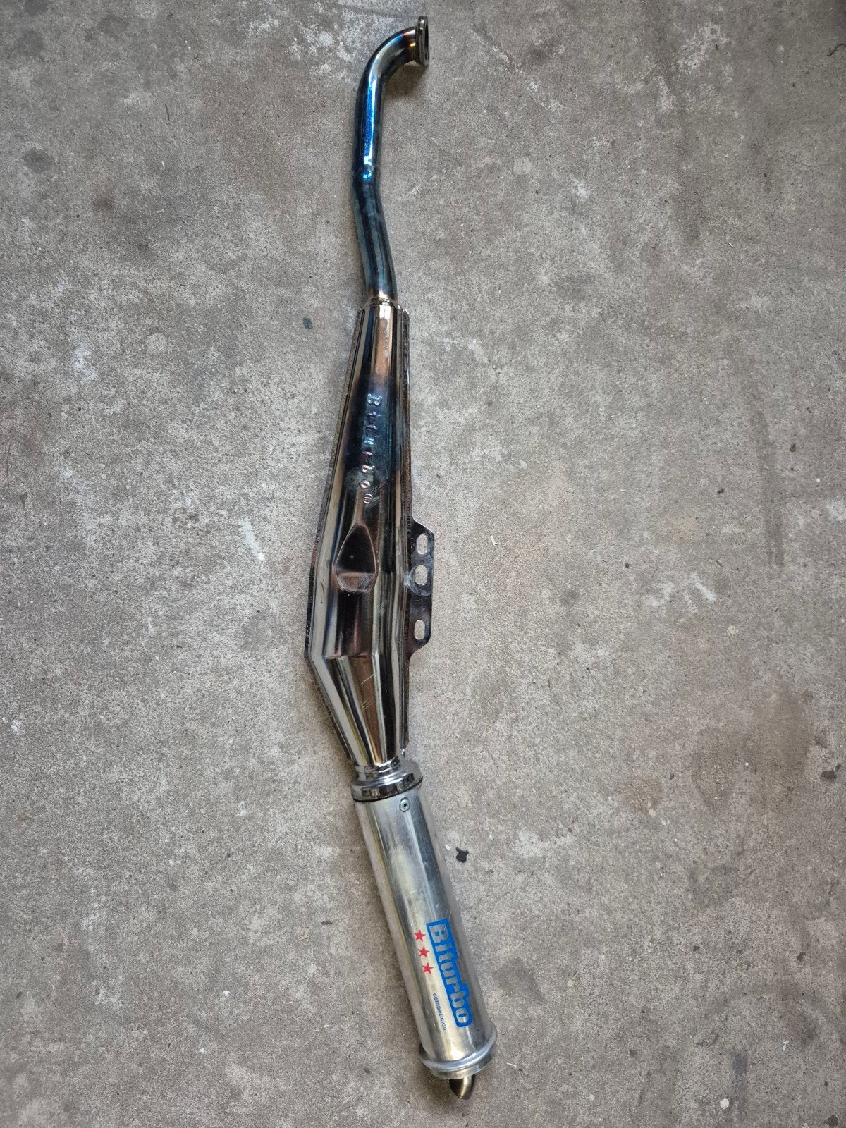 Uitlaat Puch Maxi / E50 25mm Biturbo aluminium chroom, Fietsen en Brommers, Brommeronderdelen | Puch, Ophalen of Verzenden, Uitlaat