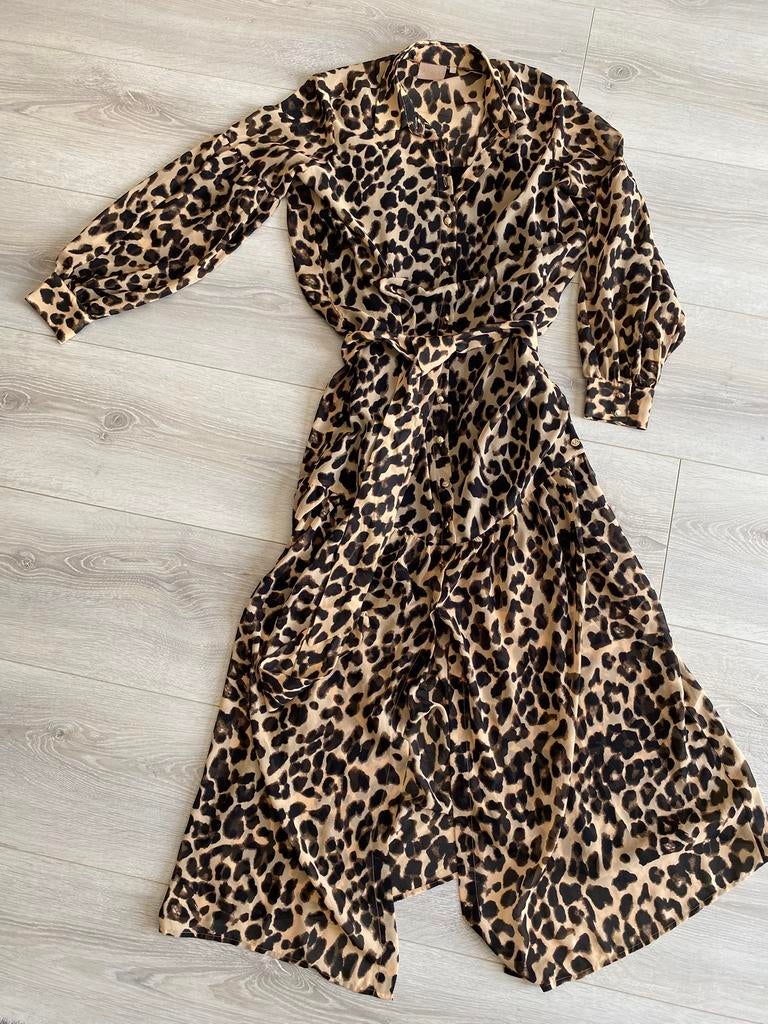 Josh V prachtige lange panterjurk mt M, Kleding | Dames, Ophalen of Verzenden, Nieuw, Maat 38/40 (M), Onder de knie