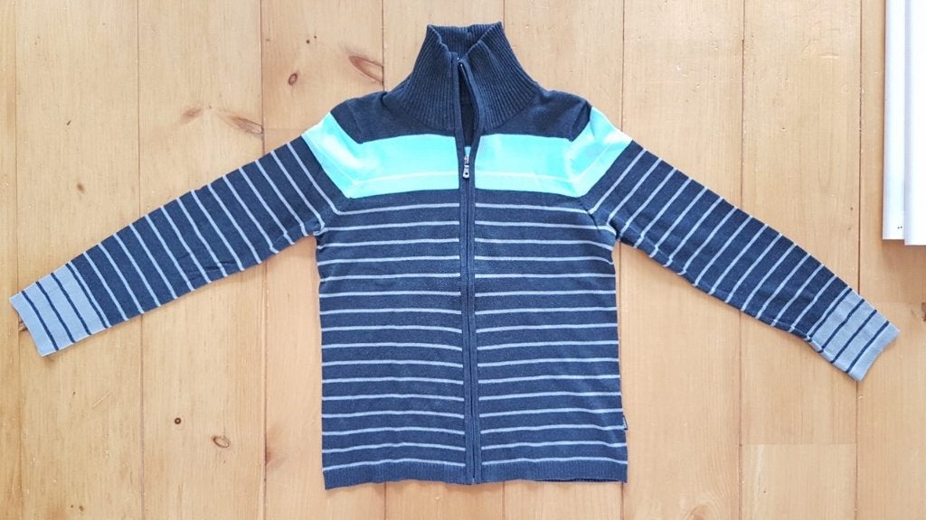 Grijs met lichtblauw vestje van Cecil, Maat 38/40 (M), Ophalen of Verzenden, Grijs, Gedragen
