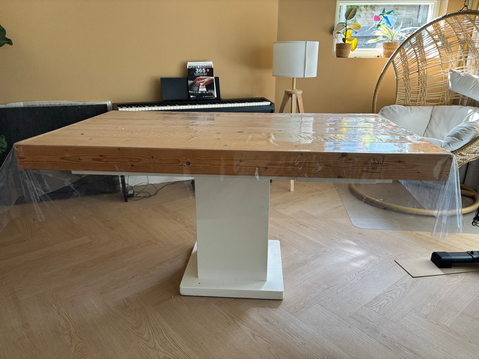 Stevige eettafel met gratis hoekbank (TEAB), Huis en Inrichting, Tafels | Eettafels, Ophalen, Gebruikt, 50 tot 100 cm, Vijf personen of meer
