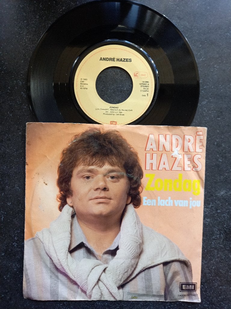 Andre Hazes - Zondag 1983, Cd's en Dvd's, Vinyl Singles, Gebruikt, 7 inch, Ophalen of Verzenden, Beschermende buitenhoes