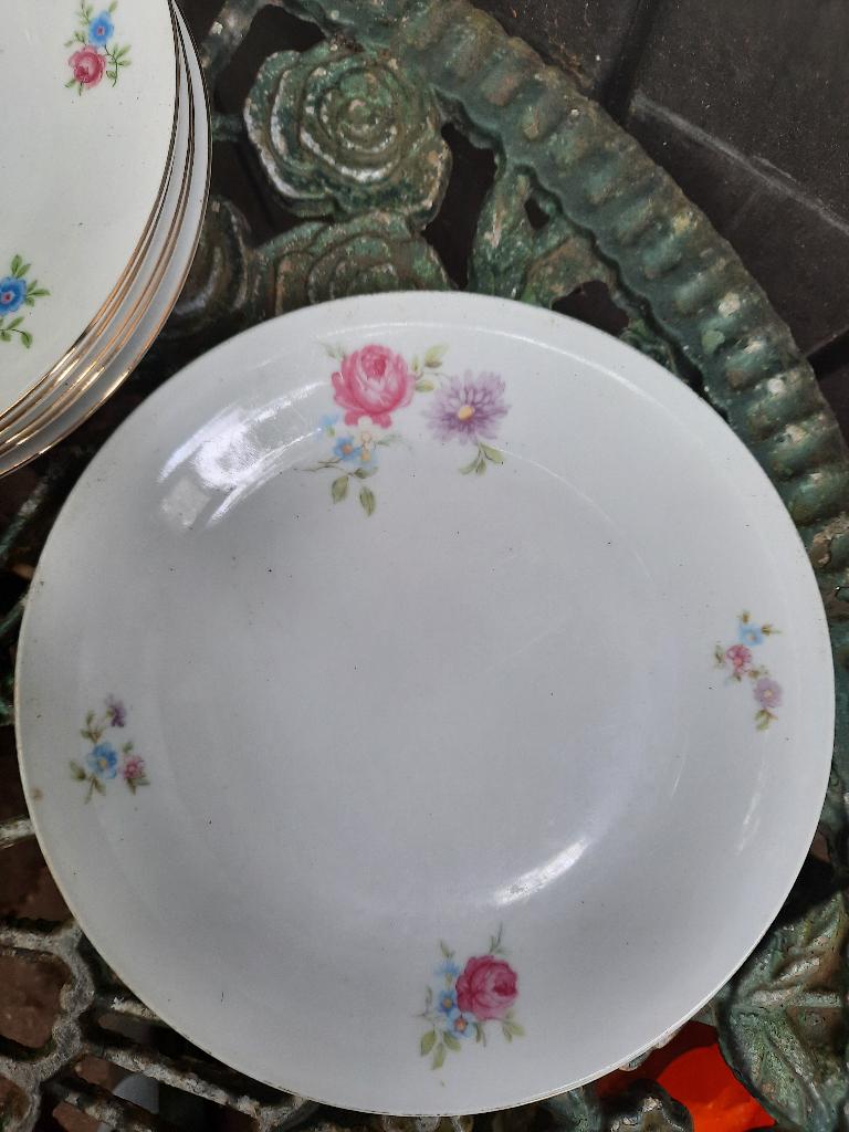 10x Ontbijtbord Seltmann Weiden Bavaria ROMA met roze roos, Antiek en Kunst, Antiek | Servies los, Ophalen of Verzenden