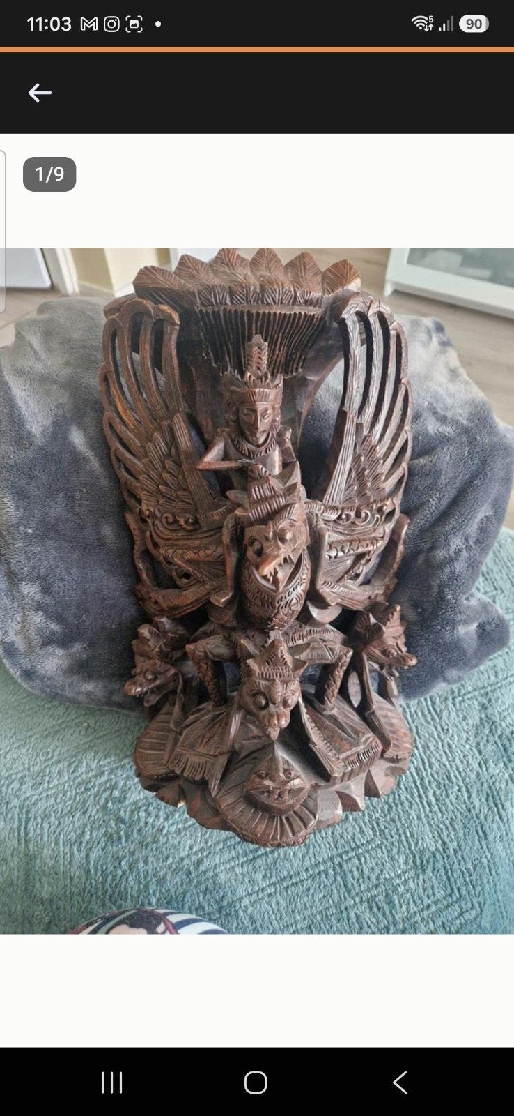 Handgesneden Balinese Garuda Houtsnijwerk, Antiek en Kunst, Kunst | Beelden en Houtsnijwerken, Overige onderwerpen, Houtsnijwerk