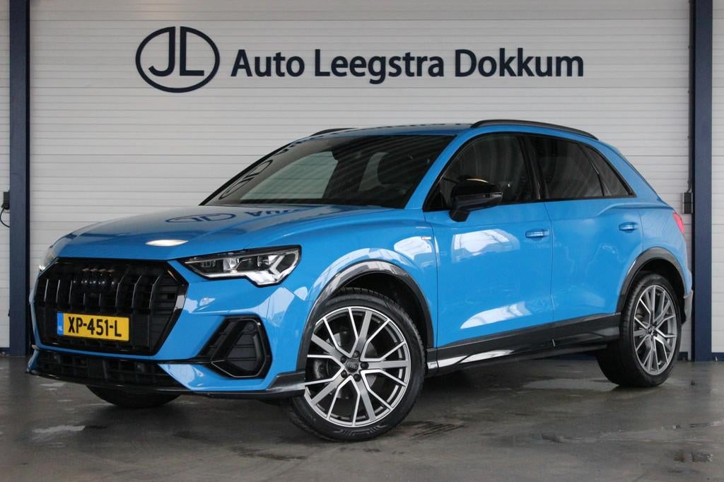 Audi Q3 35 TFSI S-Line 1e eigenaar | Black Optic | 360 Cam, Auto's, 4 cilinders, 150 pk, Blauw, Leder en Stof