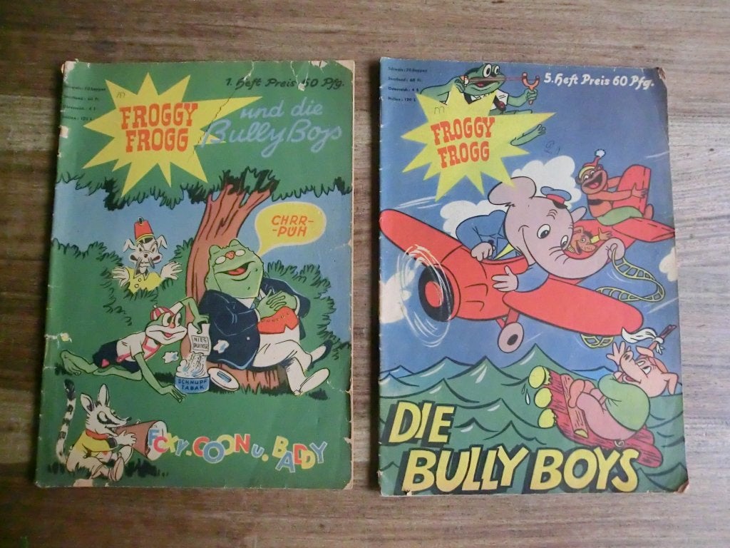 Froggy Frogg und die Bully Boys de delen 1 en 5, Meerdere stripboeken, Ophalen of Verzenden, Gelezen
