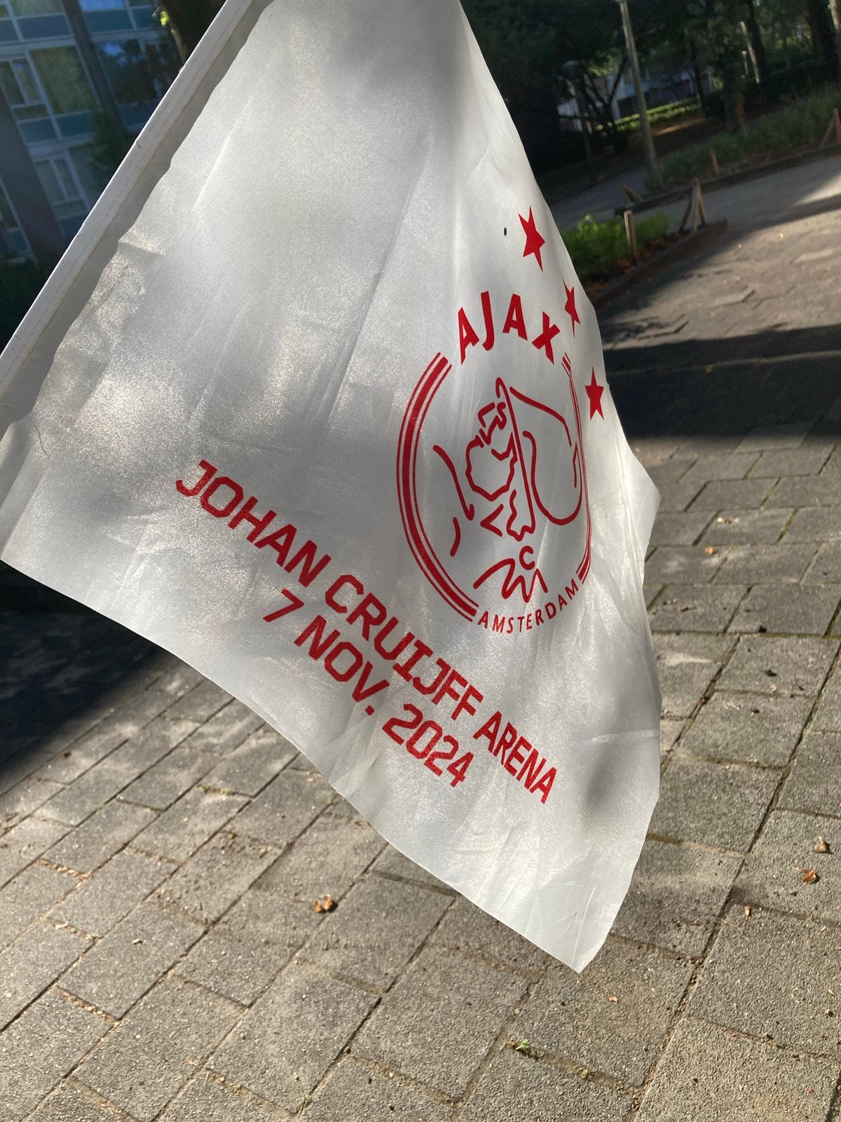 Ajax vlaggetje 7 nov 2024, Maat XL, Ophalen of Verzenden, Gebruikt, Overige typen