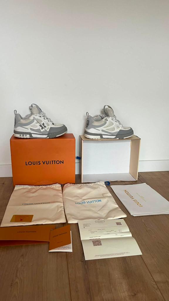 Louis Vuitton LV Trainer Sneakers Maat 42, Wit, Ophalen of Verzenden, Sneakers of Gympen, Zo goed als nieuw