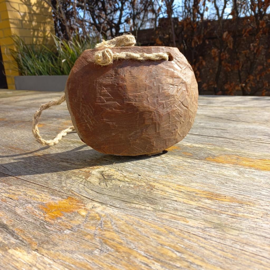 Unieke handgemaakte Indiase koe bel van hout, Ophalen of Verzenden