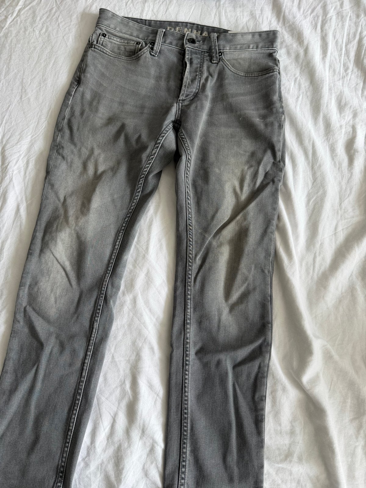 Denham Razor Slim Fit Jeans - Grijs - W30 L30, Ophalen of Verzenden, Gedragen, Grijs, W32 (confectie 46) of kleiner