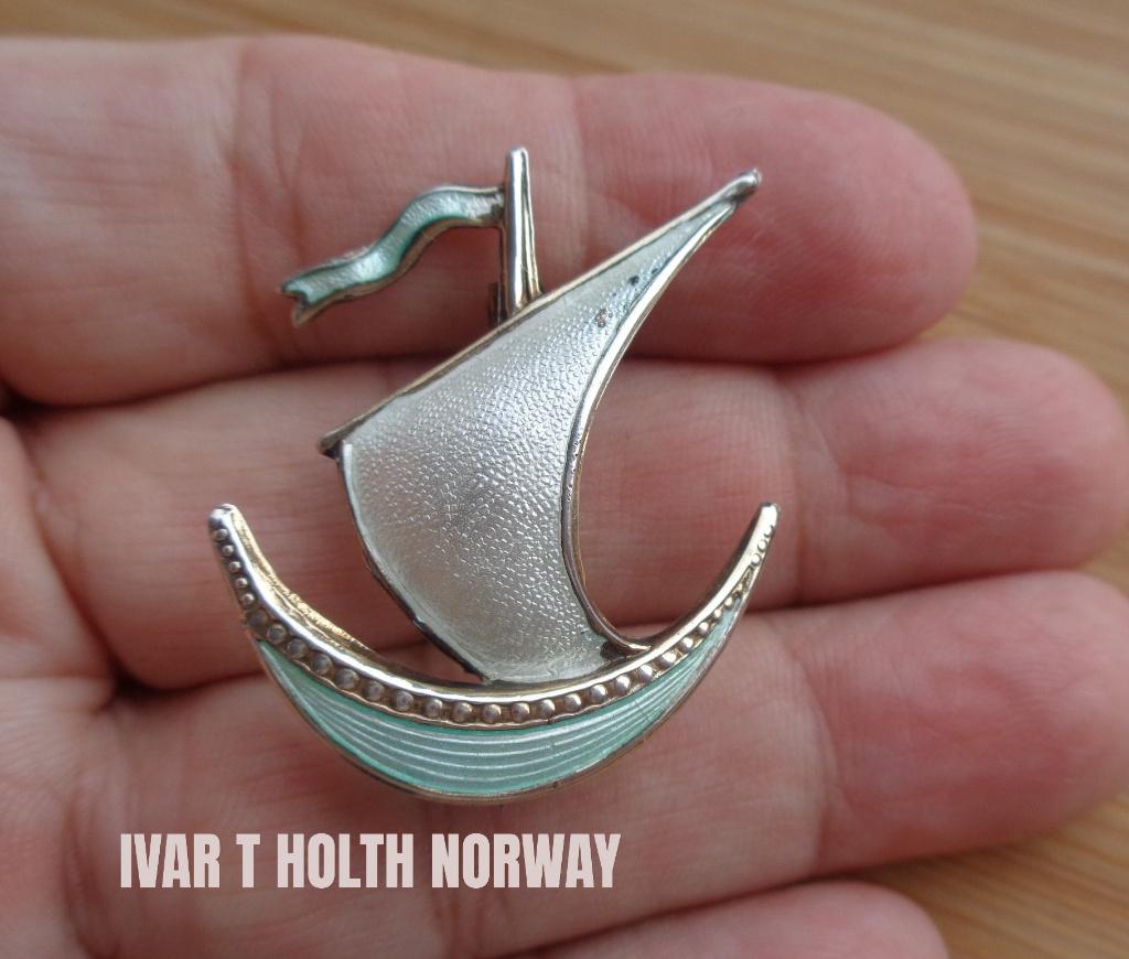 zilveren vintage broche Norway Ivar T. Holth [141], 4 tot 7 cm, Verzenden, Zo goed als nieuw, Zilver