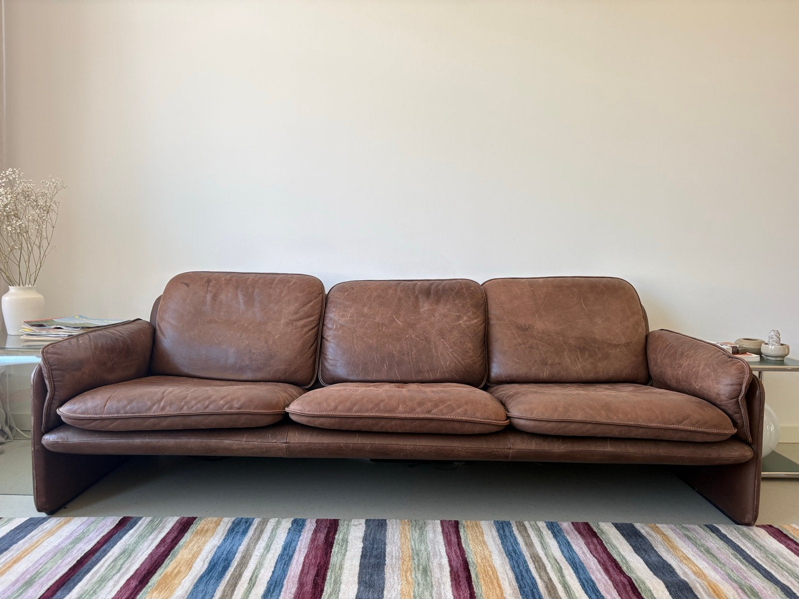 Originele De Sede DS-61 3-zits leren bank – cognacbruin, Huis en Inrichting, Banken | Bankstellen, Gebruikt, 150 tot 200 cm, Vintage