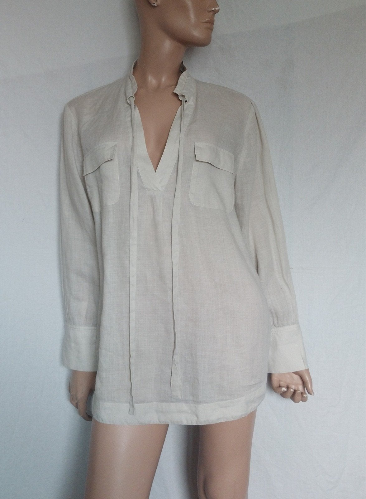 MARCCAIN LINNEN Blouse,  Maat 40 - 42, Kleding | Dames, Blouses en Tunieken, Ophalen of Verzenden, Zo goed als nieuw, Maat 42/44 (L)