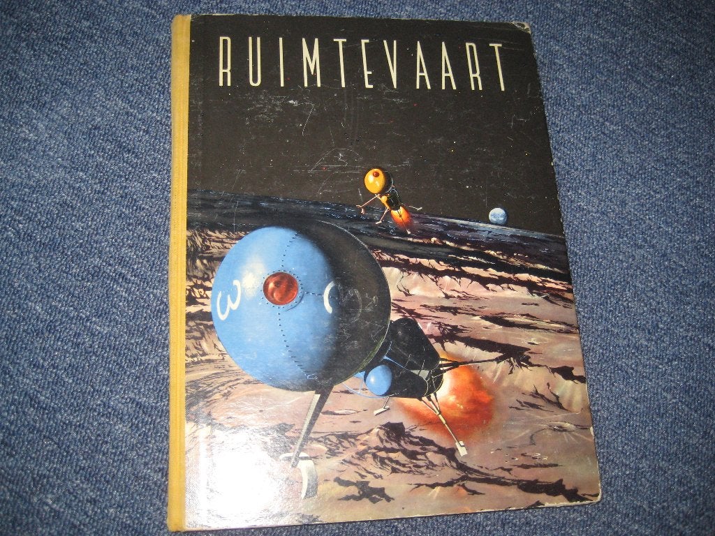 oud ruimtevaart boek met verzamelplaatjes, Ophalen of Verzenden, Gebruikt