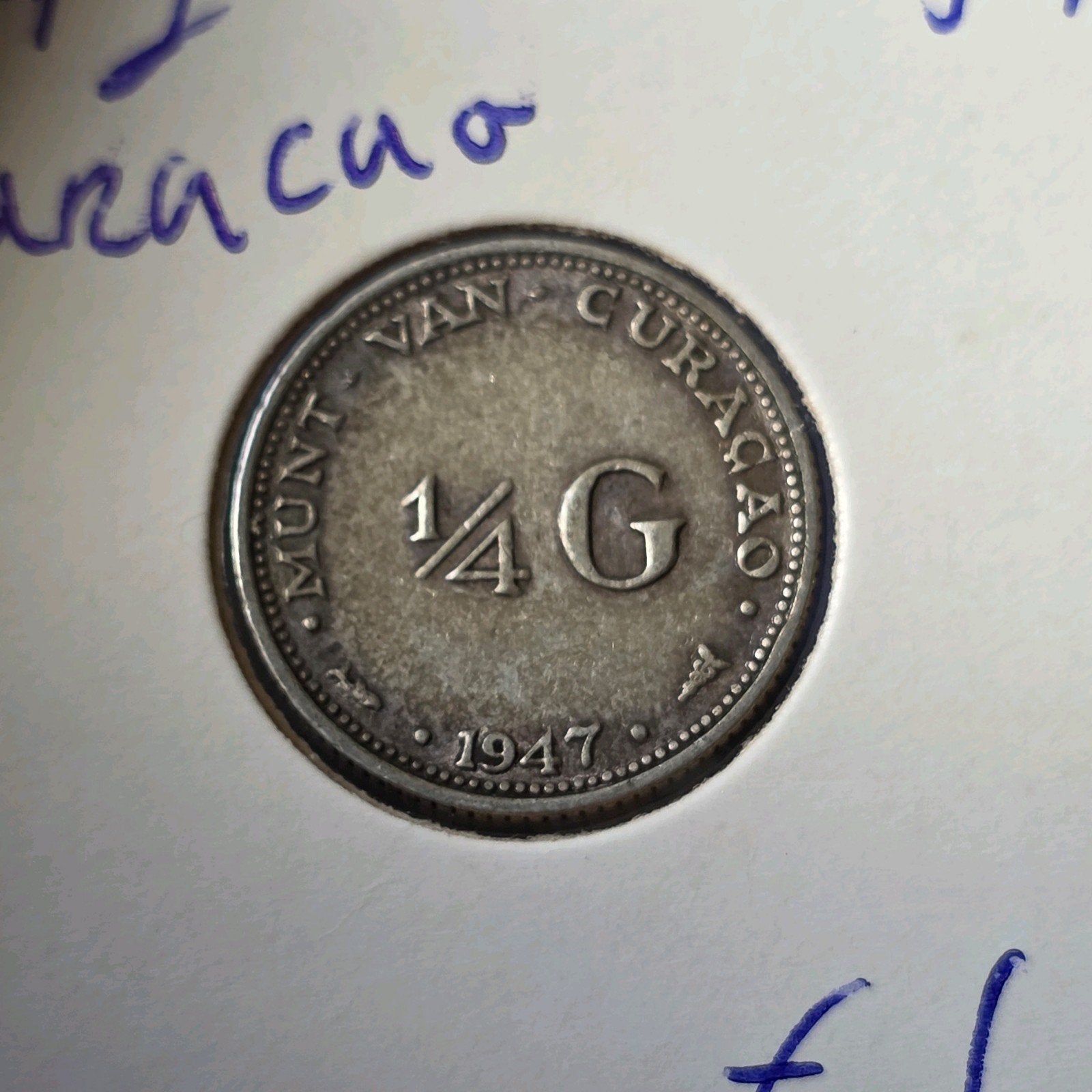 1/4 gulden 1947 Curacao, Verzenden, Noord-Amerika, Losse munt, Zilver