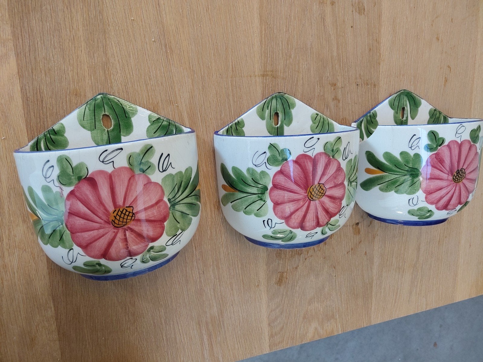 Set van 3 Spaanse Hnos Martínez bloempotten, handgeschilderd, Ophalen