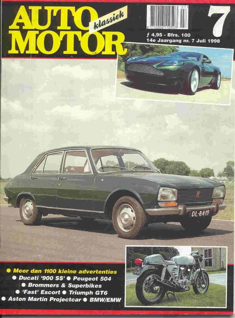 Auto Motor Klassiek 7 1998 Triumph GT6, 504, Aston Martin, Ophalen of Verzenden, Zo goed als nieuw, Overige merken