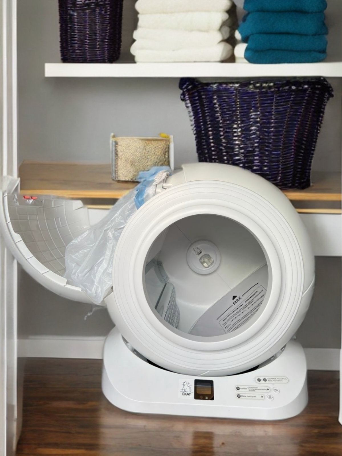 Nieuwe Zelfreinigende kattenbak EKAT Q-Clean, Dieren en Toebehoren, Ophalen, Zelfreinigend, Nieuw, Open