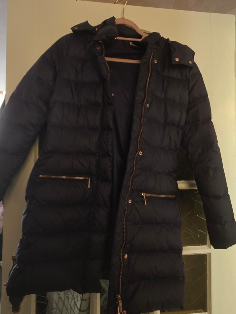 Stijlvolle Armani Winterjas - Donkerblauw met Roségoud, Armani, Blauw, Ophalen of Verzenden, Zo goed als nieuw