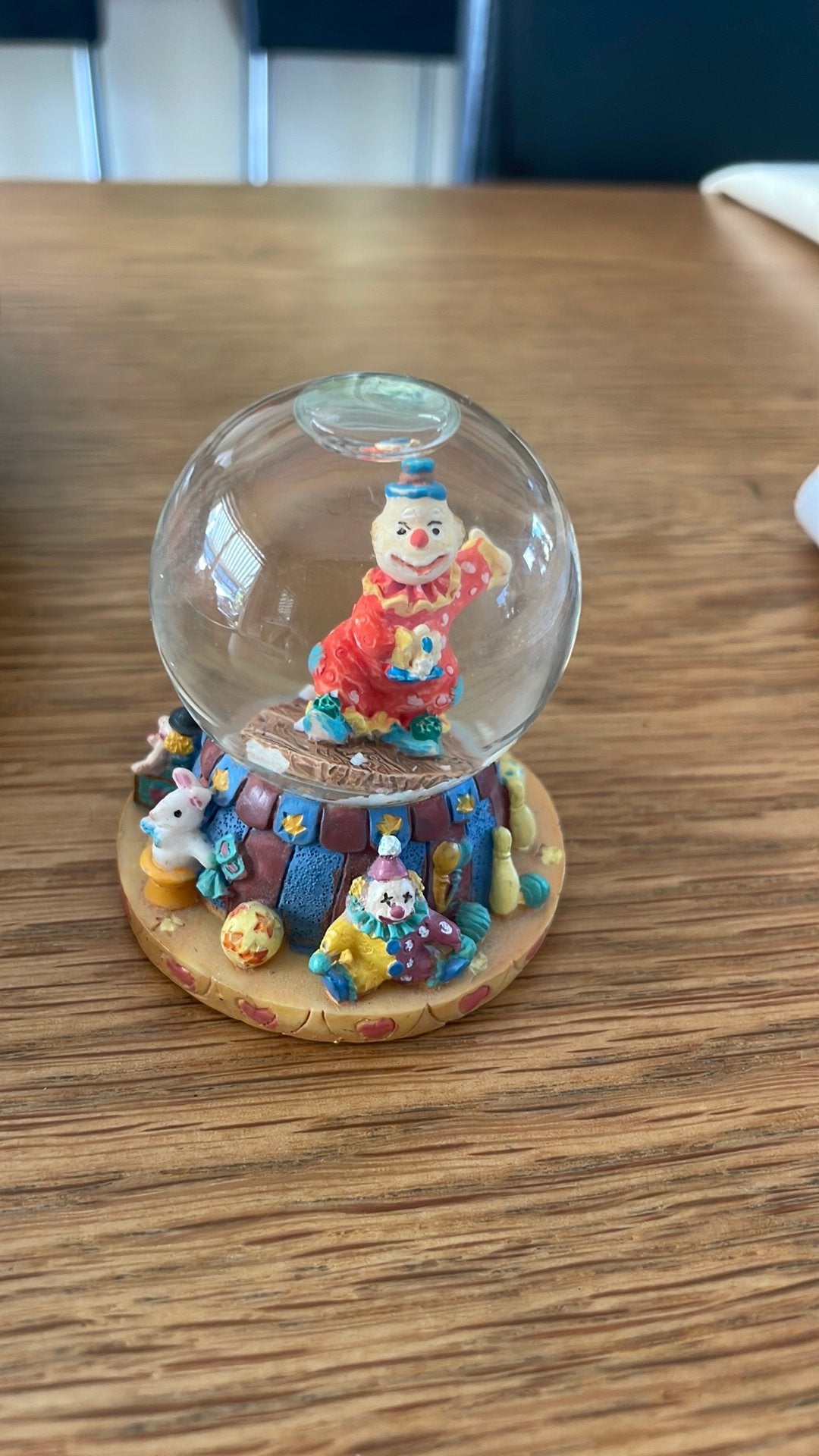 Sneeuwbol met clown, Ophalen, Gebruikt, Meerkleurig, Glas