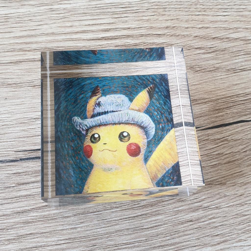 Pokémon Vincent van Gogh luxe glazen Pikachu fotoblok, Ophalen of Verzenden, Nieuw