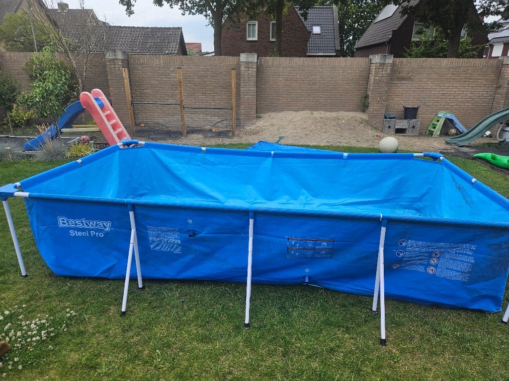Bestway steel pro zwembad, Tuin en Terras, Zwembaden, Gebruikt, Opzetzwembad, 80 tot 120 cm, 400 cm of meer, 200 tot 300 cm, Rechthoekig