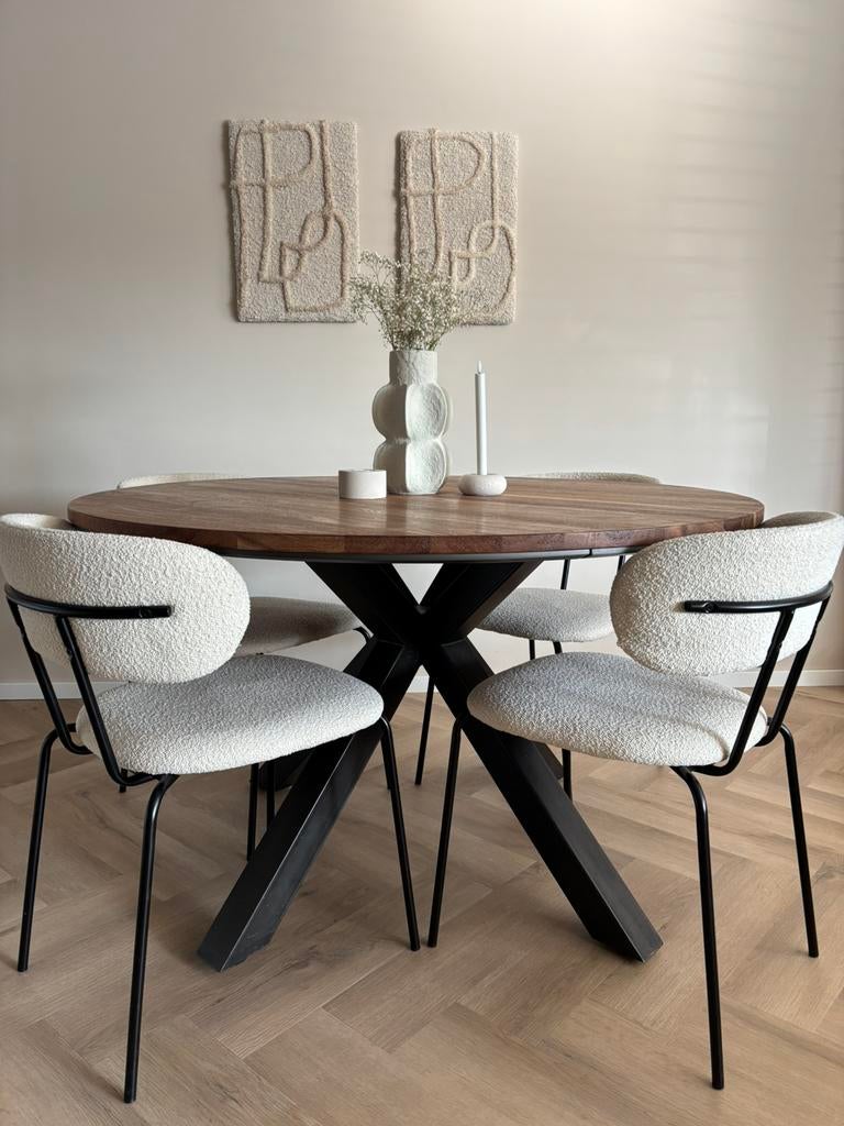 Eetkamerstoelen kwantum crème beige, Ophalen, Japandi, Overige kleuren, Zo goed als nieuw