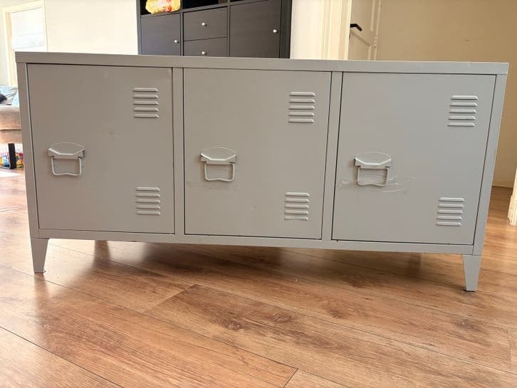 Grijze metalen locker kast - 113x58x40 cm, Huis en Inrichting, Ophalen, Gebruikt, 100 tot 150 cm, Minder dan 100 cm
