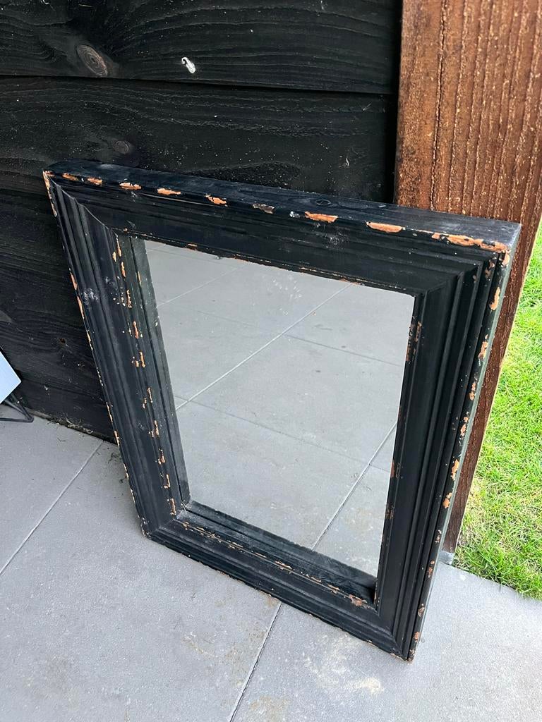 Spiegel met lijst - 80x60 cm, Ophalen, Gebruikt, Minder dan 100 cm, Rechthoekig
