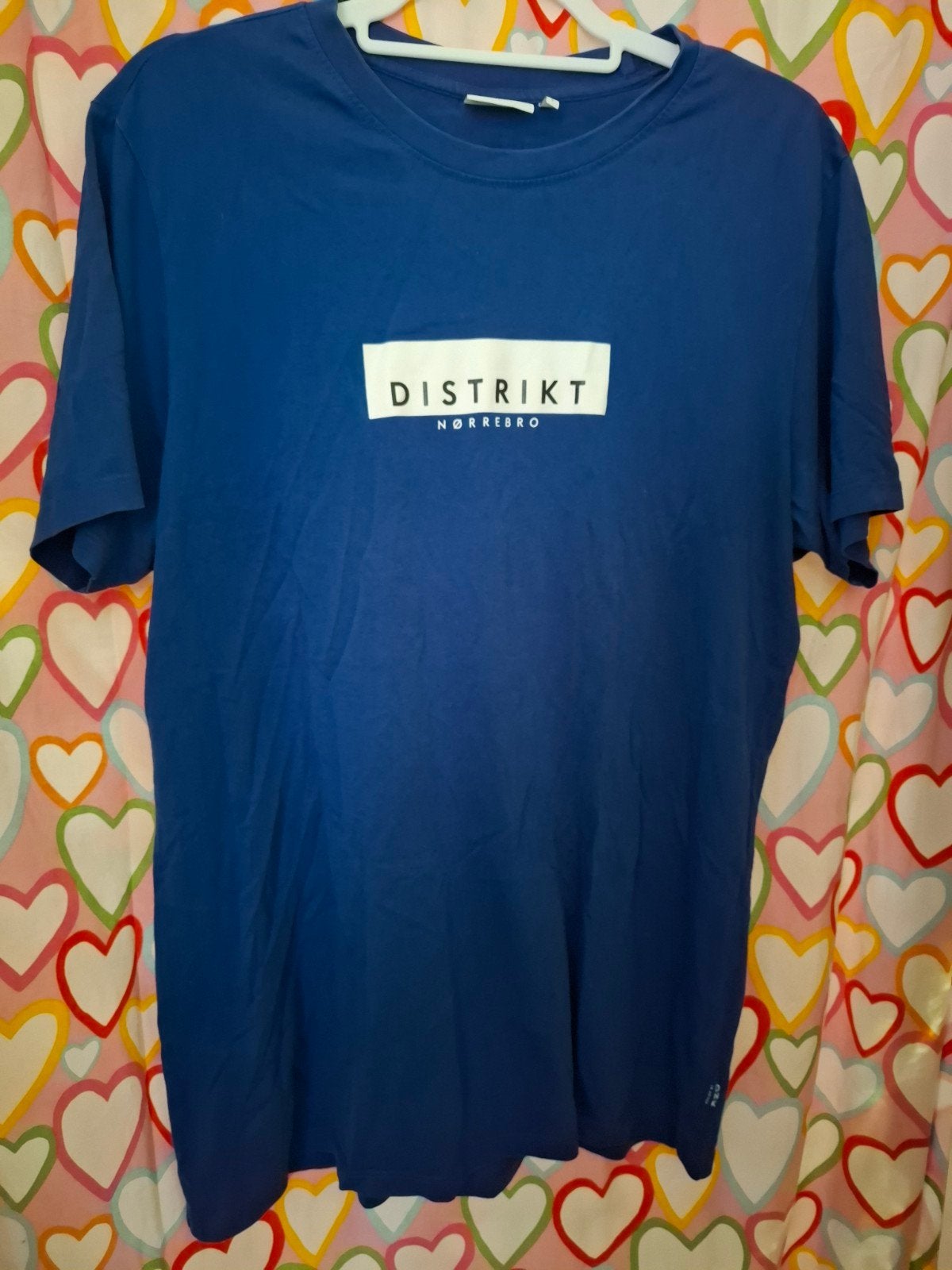 DISTRIKT Nørrebro T-shirt - Blauw - Goede staat, Ophalen of Verzenden