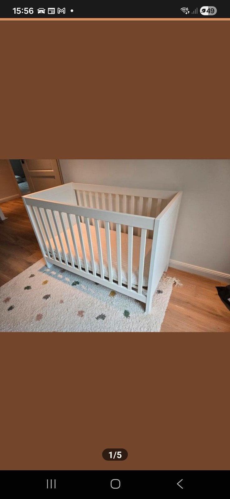 Wit Ledikantje voor Baby/Peuter, Kinderen en Baby's, Babywiegjes en Ledikanten, Ophalen, Gebruikt, Ledikant