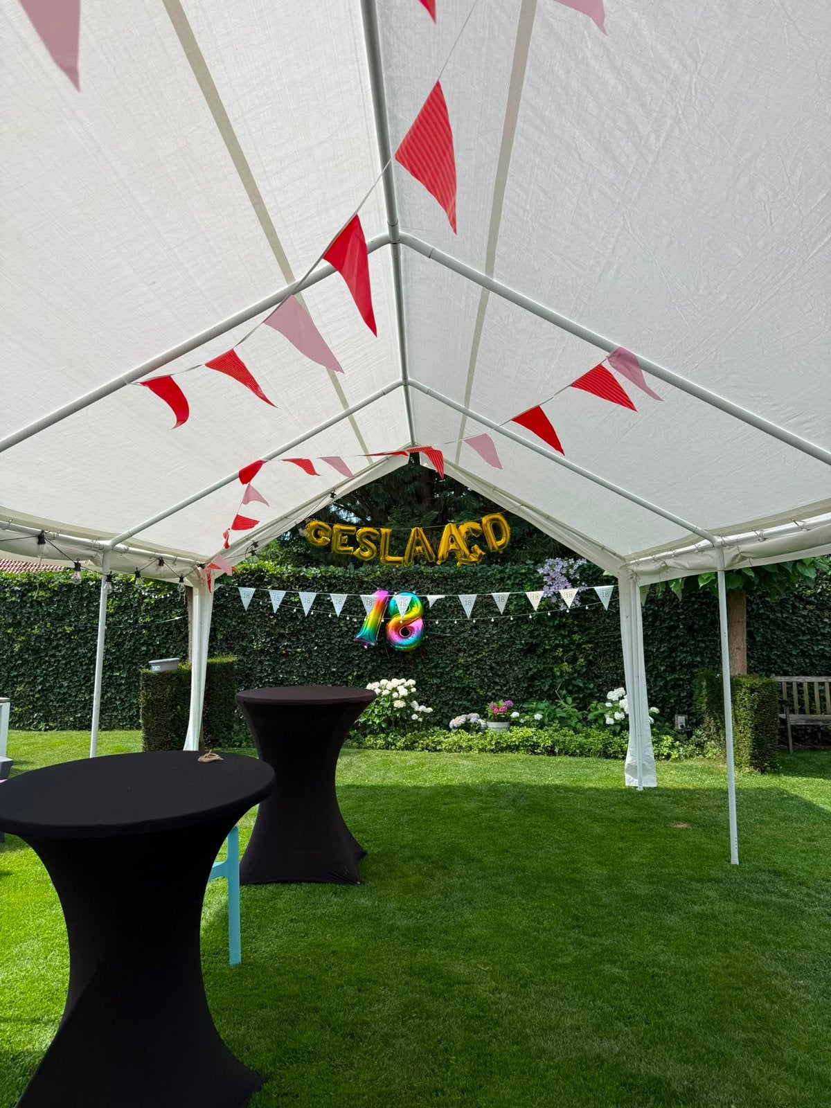 Partytent 6 x 4 te huur, Ophalen, Zo goed als nieuw