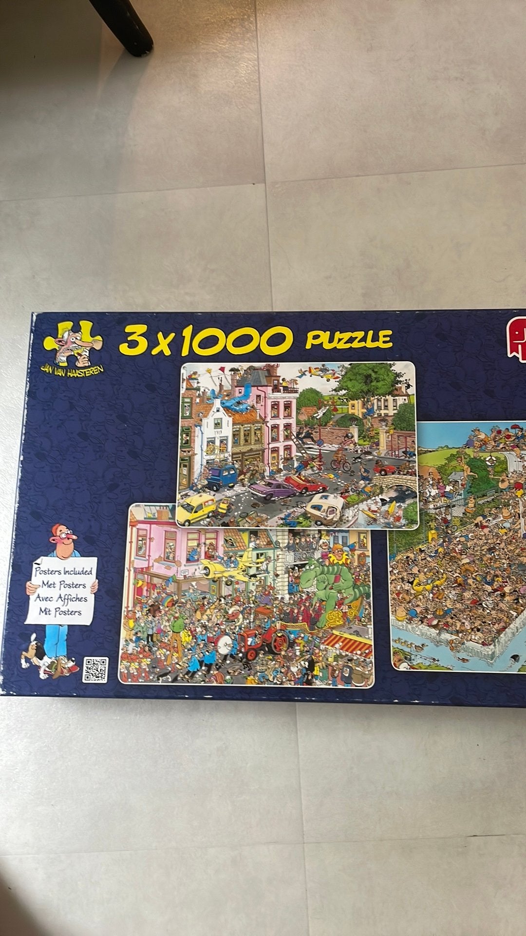 Jan van Haasteren puzzels 3 in 1 doos, Ophalen, 500 t/m 1500 stukjes, Zo goed als nieuw