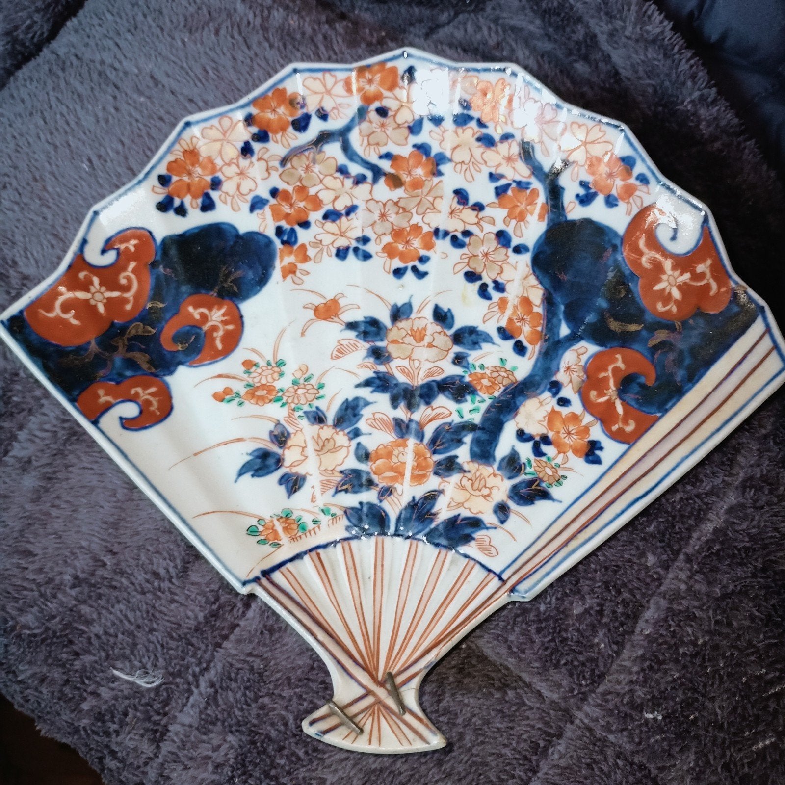 Japans imari bord waaier vorm., Antiek en Kunst, Antiek | Wandborden en Tegels, Ophalen of Verzenden
