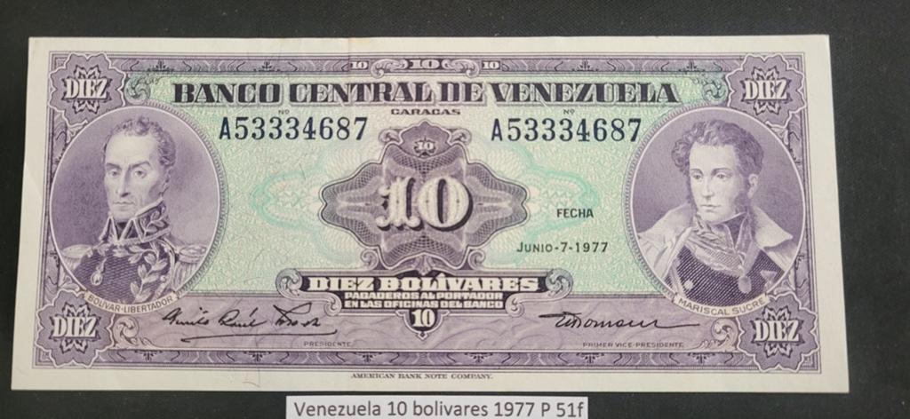 Venezuela 10 bolívares 1977 P51f -, Ophalen of Verzenden