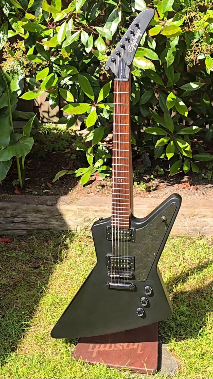 Epiphone Explorer Gothic (met KILLSWITCH) incl. Gigbag, Ophalen, Zo goed als nieuw, Solid body, Epiphone