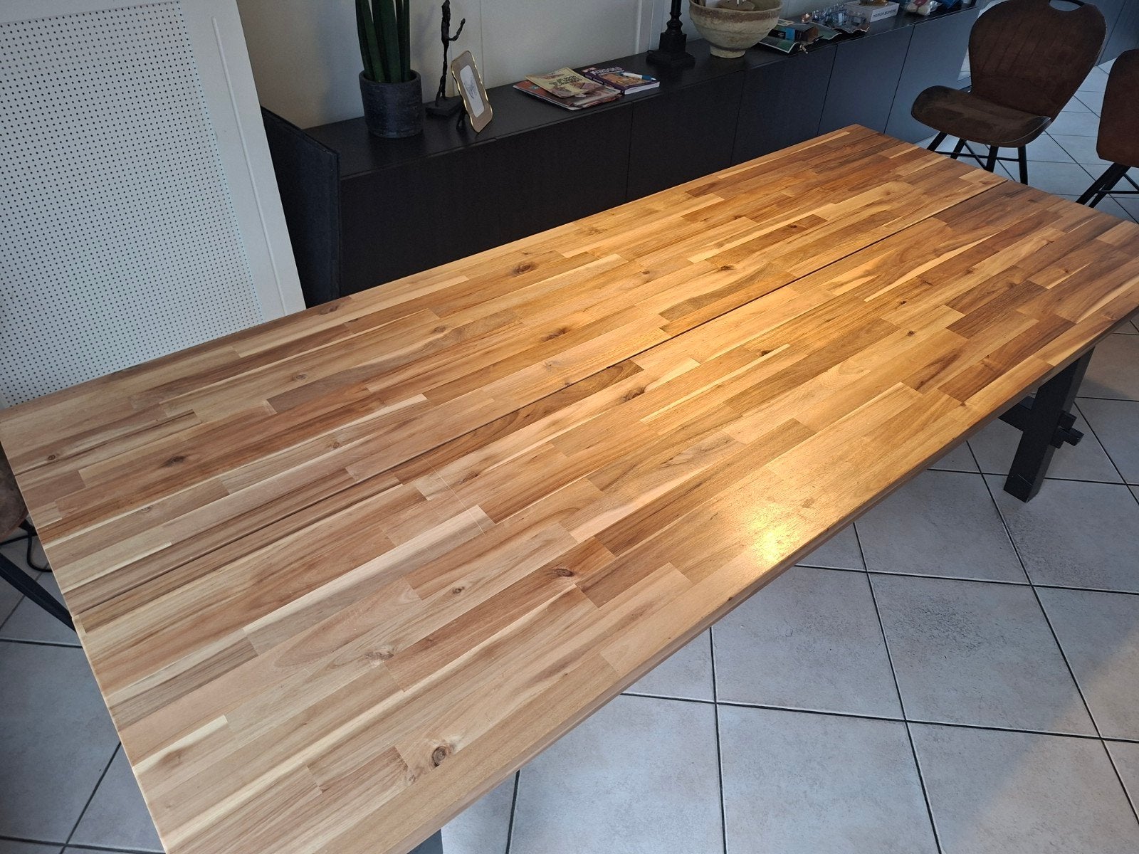 IKEA Skogsta Eettafel  - Hout, Huis en Inrichting, Gebruikt, Modern, Scandinavisch, 200 cm of meer, 50 tot 100 cm
