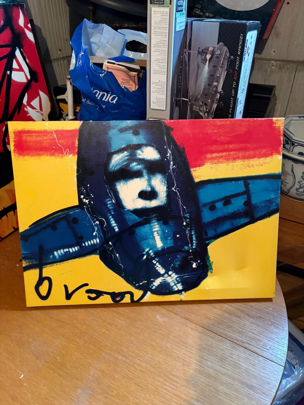 Herman Brood Vliegtuig reproductie 70x50 cm Erven Brood, Antiek en Kunst, Ophalen