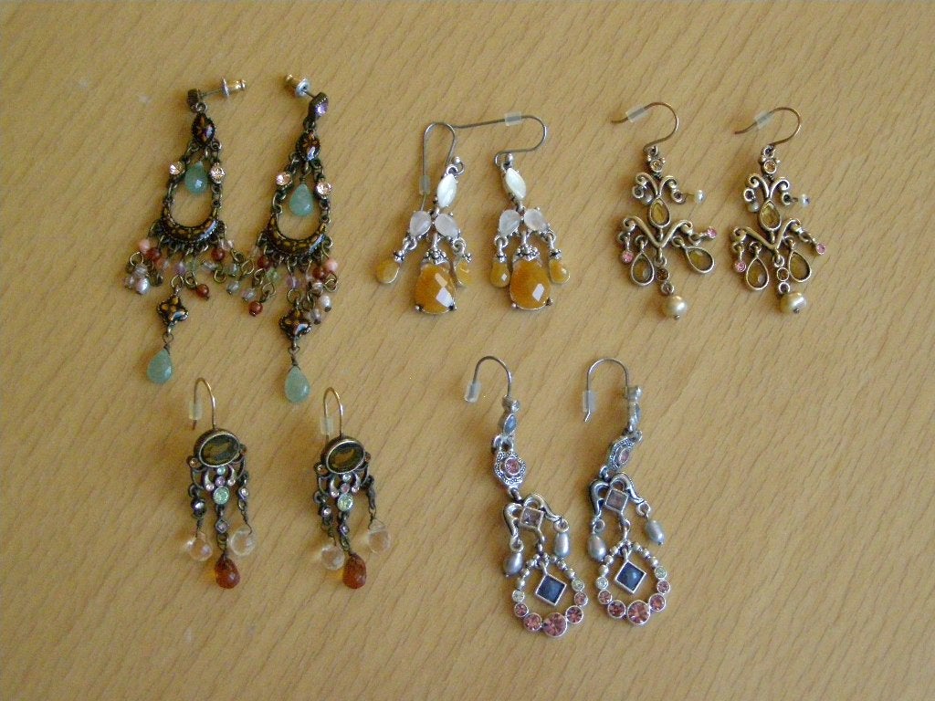 5 Paar Vintage Oorbellen Hangers & Stekers - Liz Claiborne, Overige materialen, Overige kleuren, Ophalen of Verzenden, Hangers